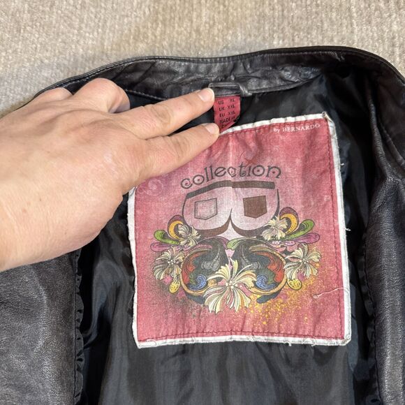 Collection by Bernardo Women Moto Jacket XL Vegan Leather and Flannel - Picture 2 of 8